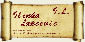 Ilinka Lapčević vizit kartica